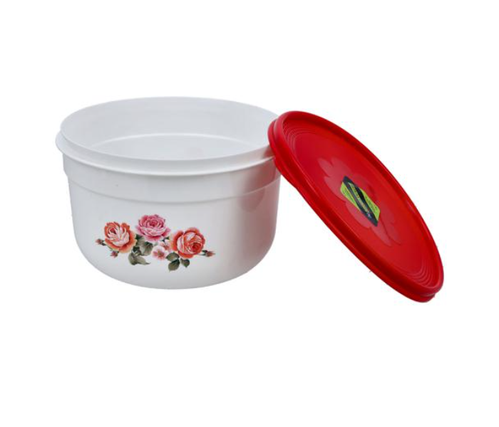 Royalford RF10870 3 Litre Round Air-tight Storage Bowl - White and Red - Zoom Image 3