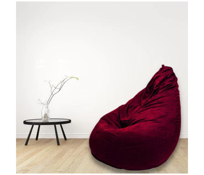 Watiaa Extra Large Suede Bean Bag - Maroon - Zoom Image