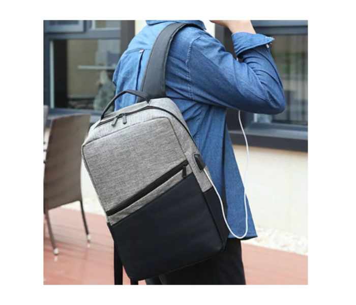 Unisex 3 Pcs Sets Business Laptop Backpack - Grey - Zoom Image 3