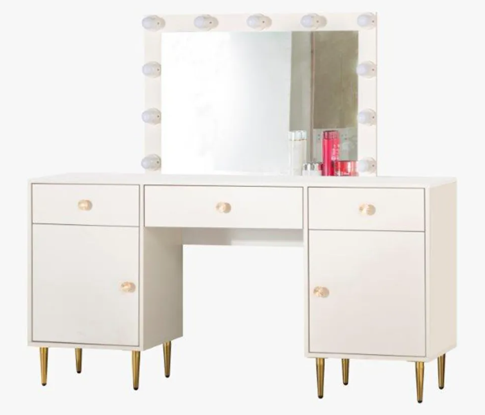 Danube Home Flareon Dresser and Mirror with Lighting - Pearl White - Zoom Image 3