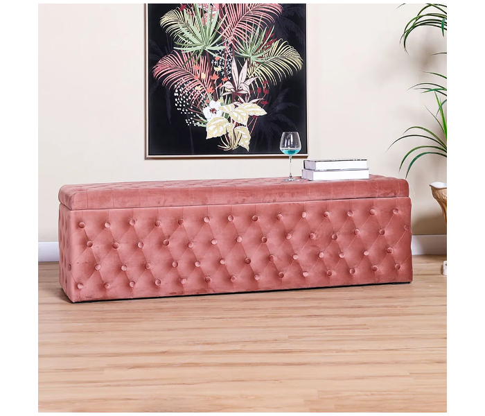 Danube Home Randyl Storage Ottoman - Dusty Rose - Zoom Image 1