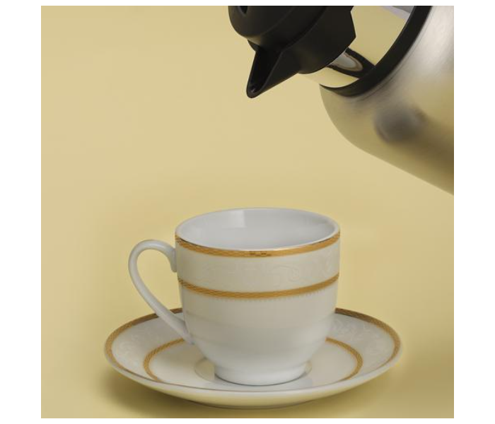 Royalford RF10553 180ml 12 Piece Tea Cup and Saucer Set - White - Zoom Image 2