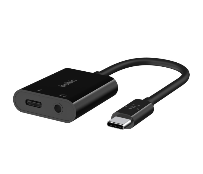 Belkin NPA004btBK RockStar 3.5mm Audio And USB-C Charge Adapter - Black - Zoom Image 3