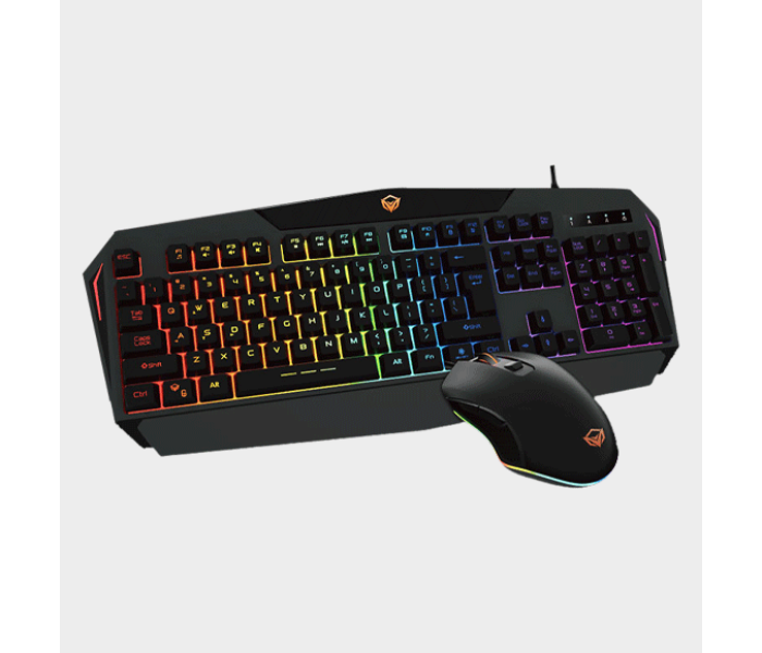 Meetion MT-C510 Backlit Rainbow Gaming Keyboard and Mouse Combo - Black - Zoom Image 1