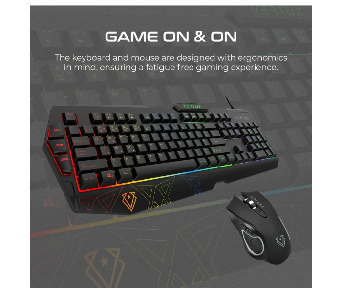 Vertux DXB000084 Vendetta Keyboard and Mouse - Black - Zoom Image 3