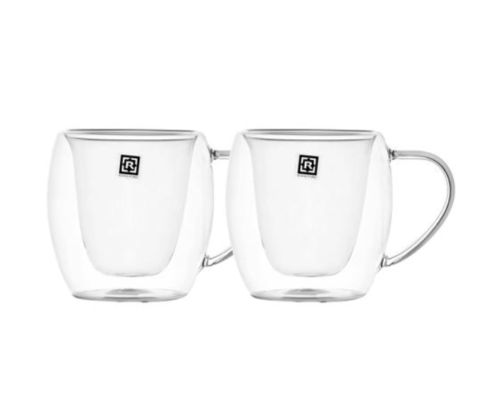 Royalford RF10527 150ml Borosilicate Glass 2 Piece Double Wall Mug Set - Zoom Image 1