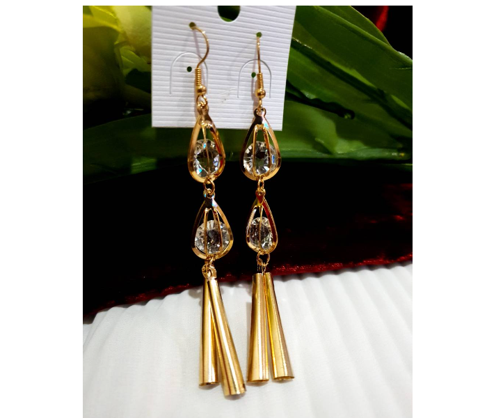 Strabella ER8005 Weightless Hanging Earrings  for Women - Gold - Zoom Image