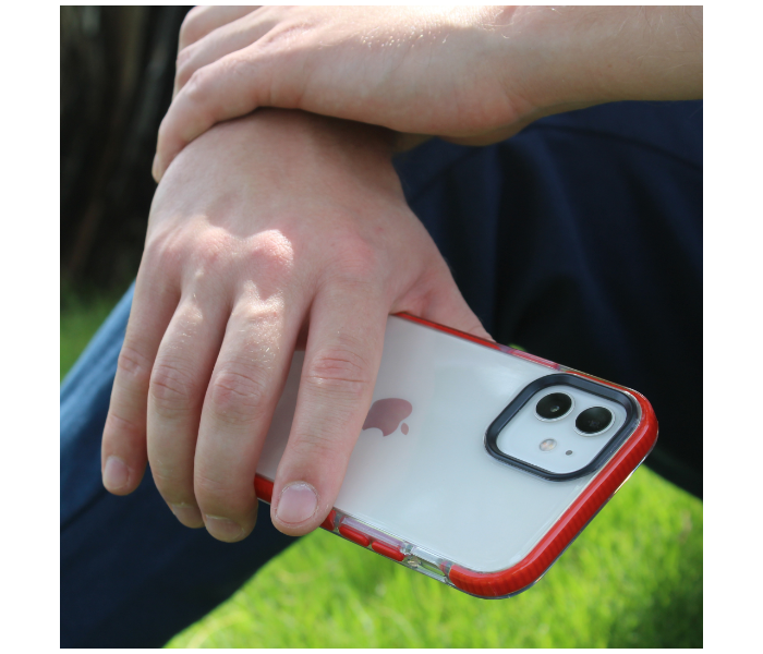 Protective Transparent Mobile Case with Red Bumpers For iPhone 11 - Zoom Image 4