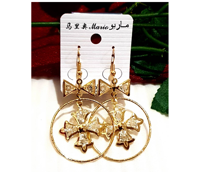 Strabella ER9011a Weightless Hanging Earrings for Women - Gold - Zoom Image