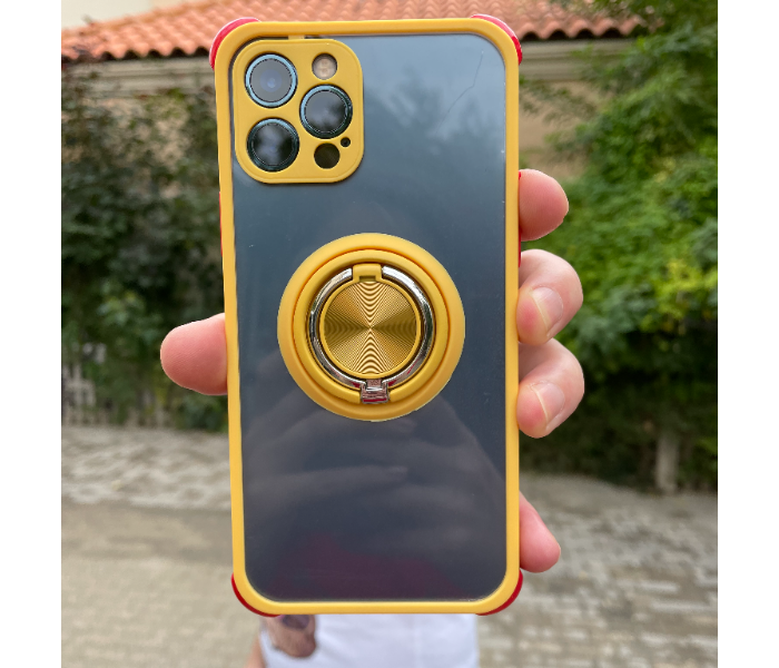 Protective Transparent Case Ring Holder For iPhone 12 Mini - Yellow - Zoom Image 5