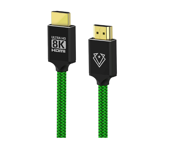 Vertux DXB000231 8K Nylon Braided High Definition Hdmi 2.1 Cable 3M - Green - Zoom Image 1