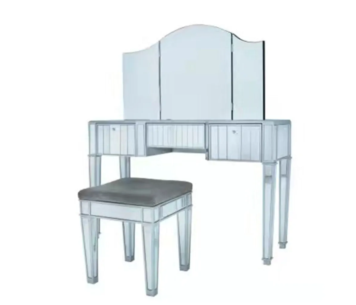 Danube Home Nariel Dresser with Mirror and Stool - Silver - Zoom Image 2