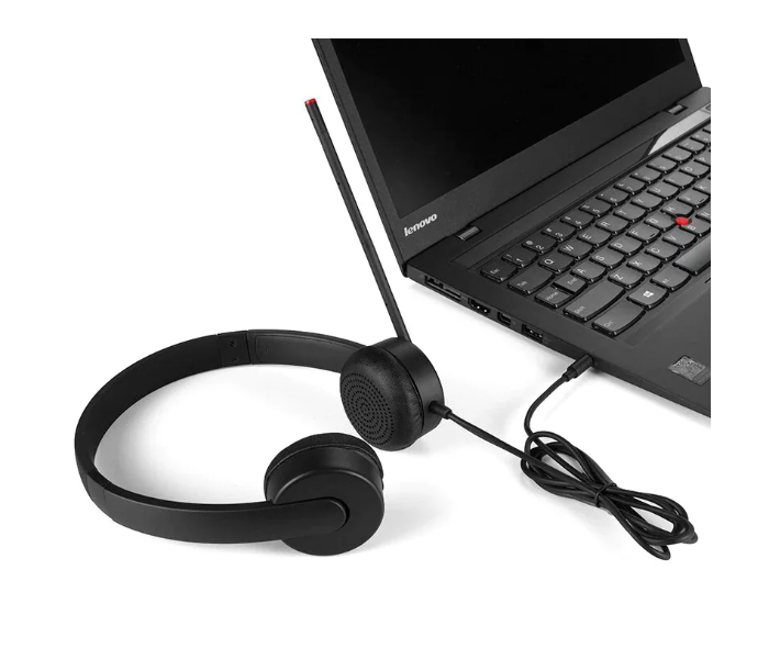 Lenovo 4XD0K25030 Essential Stereo Analog Headset - Black - Zoom Image 2