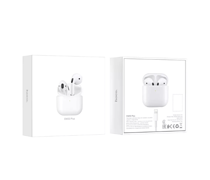 Hoco EW03 Plus Wireless Earphone with Charging Case - White - Zoom Image 3