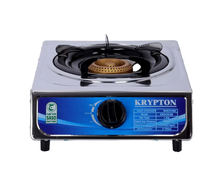 Krypton KNGC6168 Single-Burner Gas Hob Cooker - Silver - Zoom Image 1