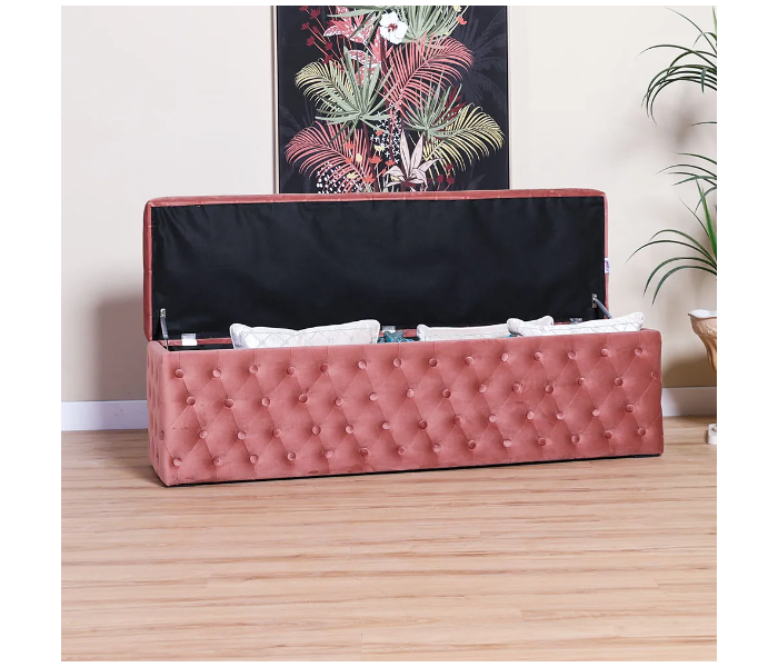 Danube Home Randyl Storage Ottoman - Dusty Rose - Zoom Image 3