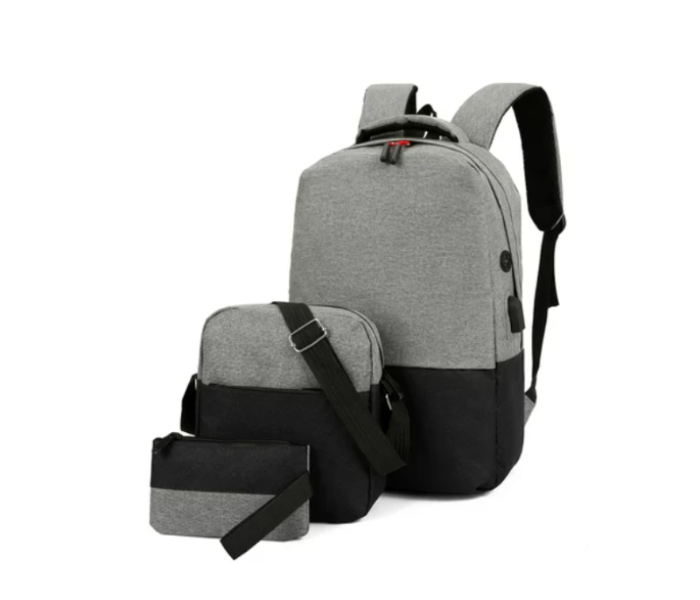 FN Set of 3 Pieces Business Laptop Backpack - Grey - Zoom Image 1