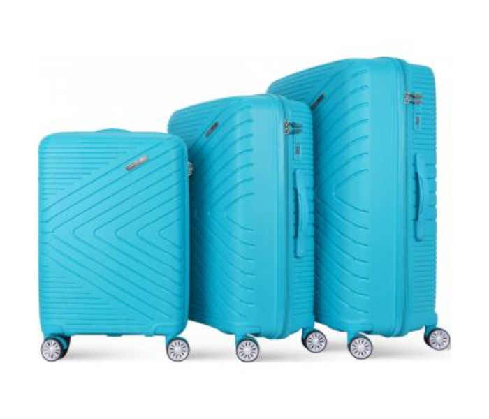 Para John PJTR3149 Bricks 3 Pieces Trolley Luggage Set - Blue - Zoom Image 1