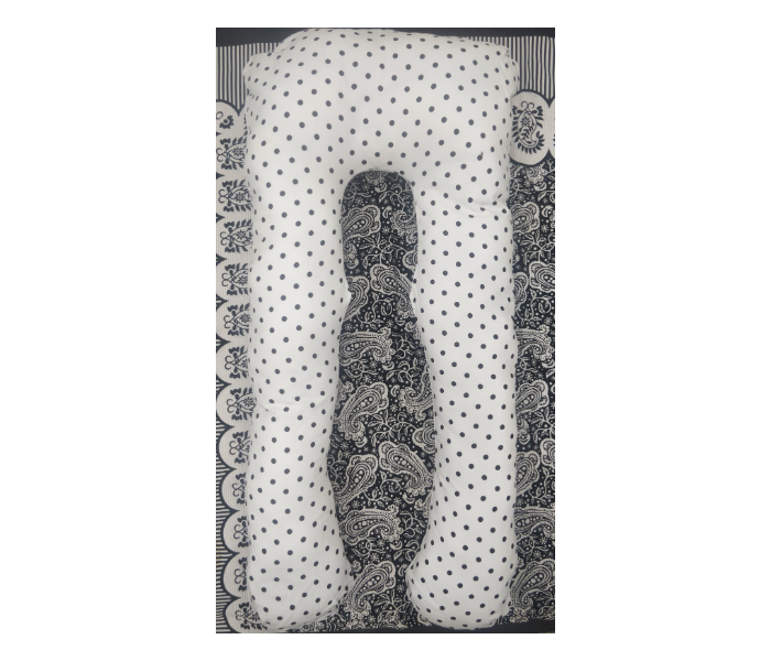 Pregnancy Pillow with 5 Area Support for Women - White And Black Polka Dots - Zoom Image