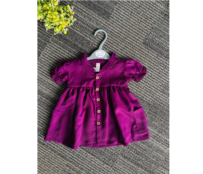 Ash Bae FR026SXL Bella Wine Berry XL Frock for Babies - Purple - Zoom Image