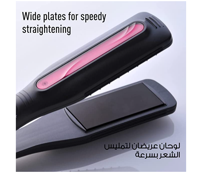 Panasonic EH HS 42 Ceramic Wide Plates Hair Straightener - Black and Pink - Zoom Image 2