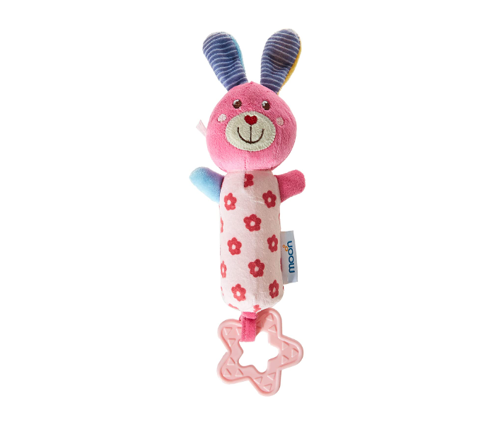 Moon MNBTRPK03 Bunny Soft Rattle Toy for Babies - Pink - Zoom Image 1