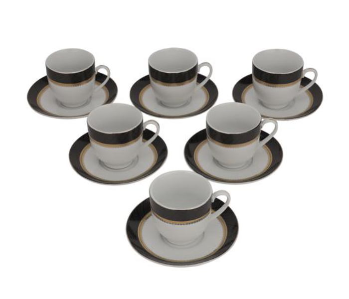 Royalford RF10556 12 Piece Tea Cup and Saucer Set - White - Zoom Image 1