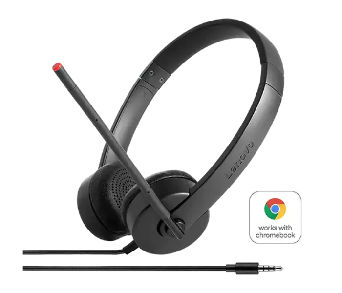 Lenovo 4XD0K25030 Essential Stereo Analog Headset - Black - Zoom Image 1