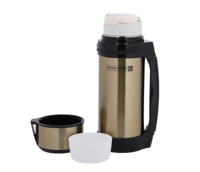 Royalford RF10495 1800ml Stainless Steel Vacuum Travel Bottle - Gold and Black - Zoom Image 6