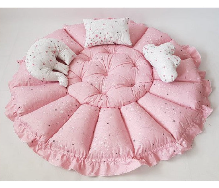 Baby Nest Round Playing Mat Star Pattern - Pink - Zoom Image 2