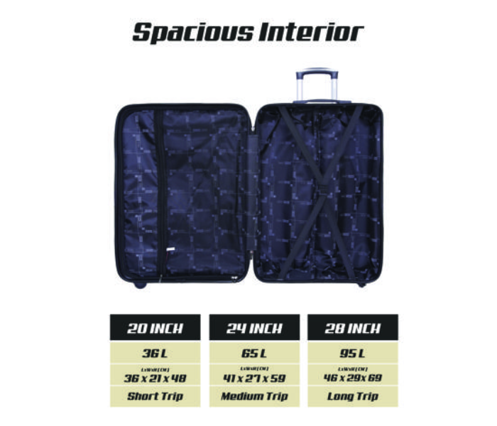 Para John PJTR3045 3 Pieces Abs Rolling Trolley Luggage Set - Champagne - Zoom Image 5