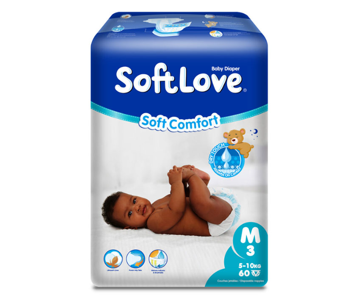 Softlove Pack of 60s Soft Comfort Medium Baby Diaper - Zoom Image 1