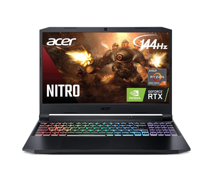 ACER NITRO AN515-NH-QBCEM-008 BLK 15.6 Inch FHD AMD RYZEN 7 5800H Processor 16GB RAM 1TB SSD 6GB NVIDIA GeForce RTX 3060 Graphics Windows 11 Home with Headset Mouse and Mouse Pad - Black - Zoom Image 1