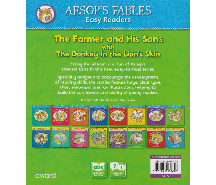 Award Publications Aesop S Fables Easy Readers The Farmer And His Sons Book For Children - Zoom Image 2