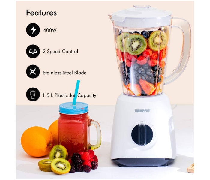 2-in-1 Blender with 1.5L Glass Jar, Smart Lock, GSB44076UK