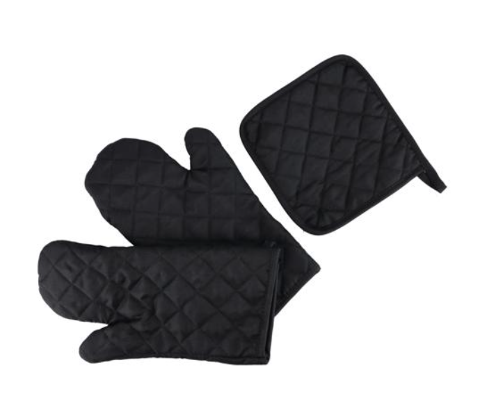 Royalford RF10488 Kitchen Gloves with Pot Holder - Black - Zoom Image 1