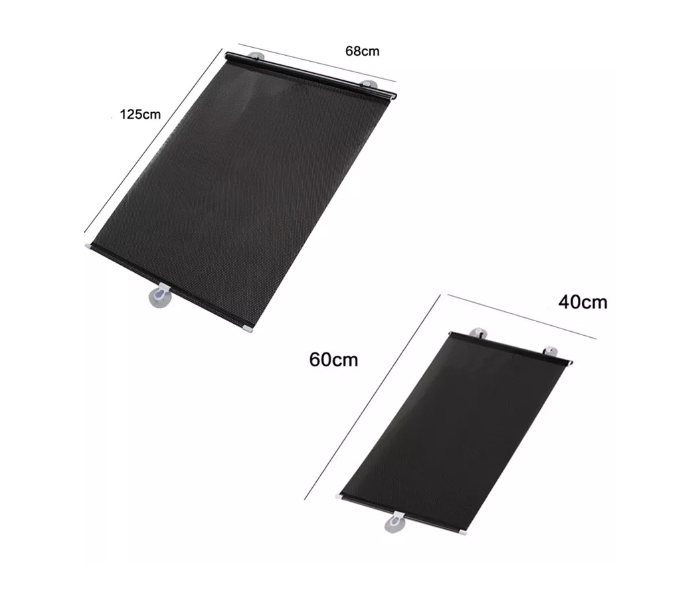 Generic Windshield Sun Shade Cover Multiuse Curtain Retractable Sun Protection Sunshades - Black-A - Zoom Image 10