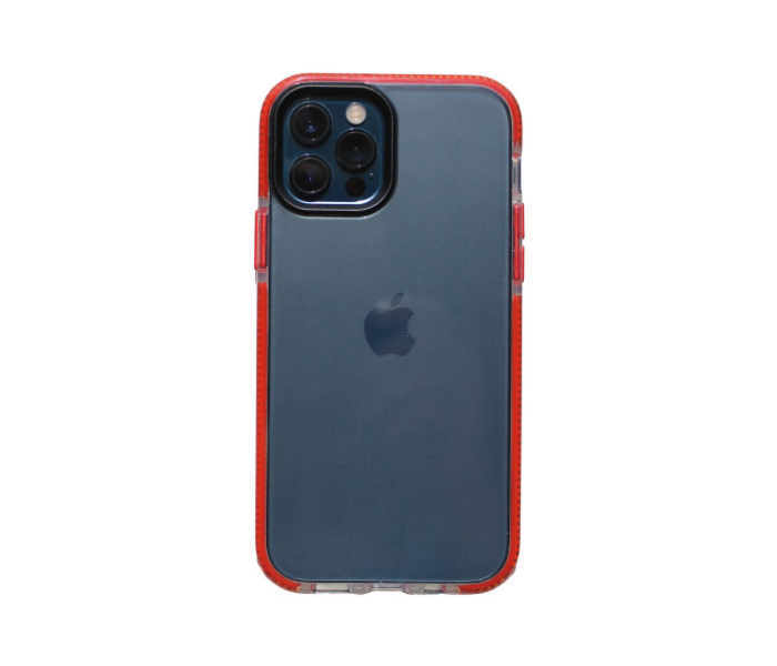 Protective Transparent Mobile Case with Red Bumpers For iPhone 12 Pro Max - Zoom Image 1