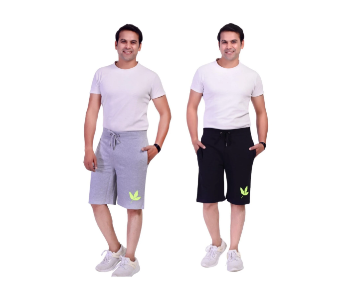 Casper CAMS2 Pack Of 2 Medium Shorts for Men - Black and Grey - Zoom Image 1