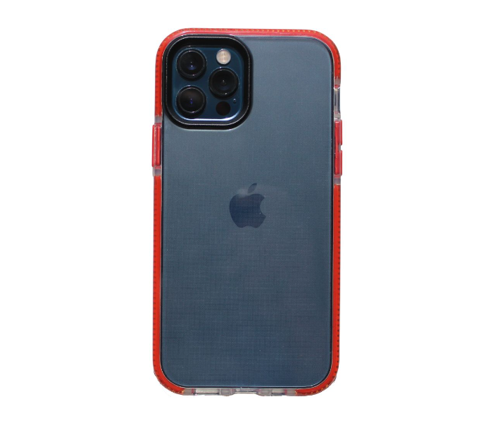 Protective Transparent Mobile Case with Red Bumpers For iPhone 12 Pro - Zoom Image 1