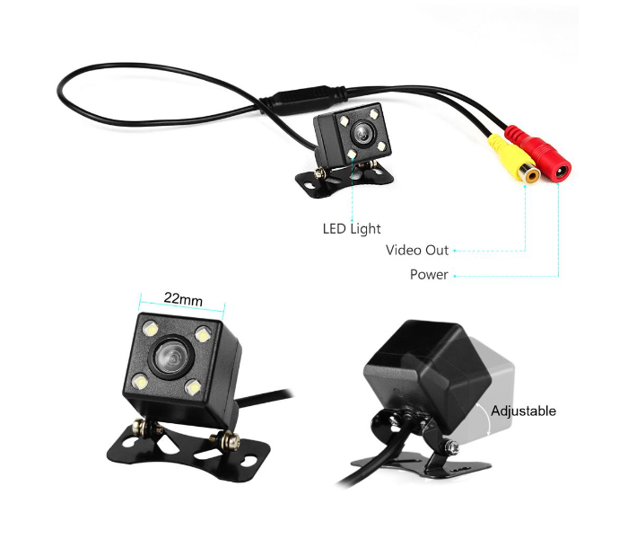 Generic HD Night Vision Mini Camera Wide Angle Back UP Hidden Car Rearview Reverse Camera - Black - Zoom Image 1