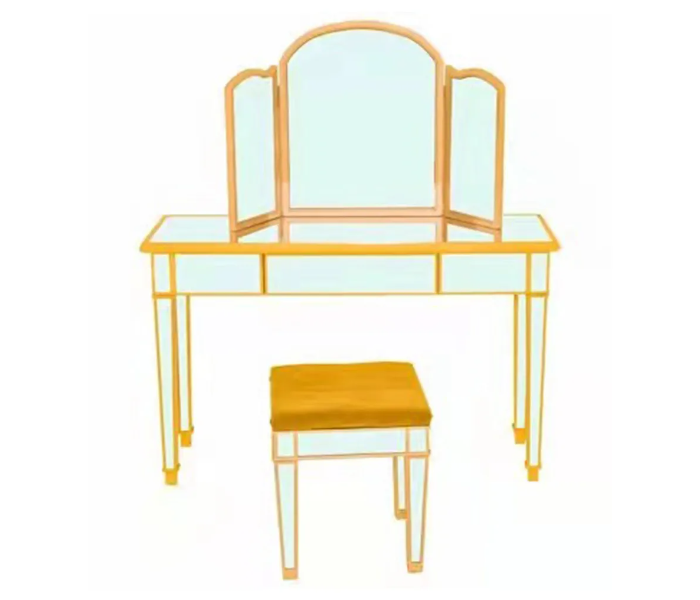 Danube Home Marciales Dresser with Mirror and Stool - Golden - Zoom Image 4