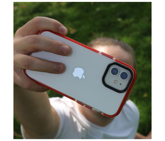 Protective Transparent Mobile Case with Red Bumpers For iPhone 13 Pro Max - Zoom Image 3