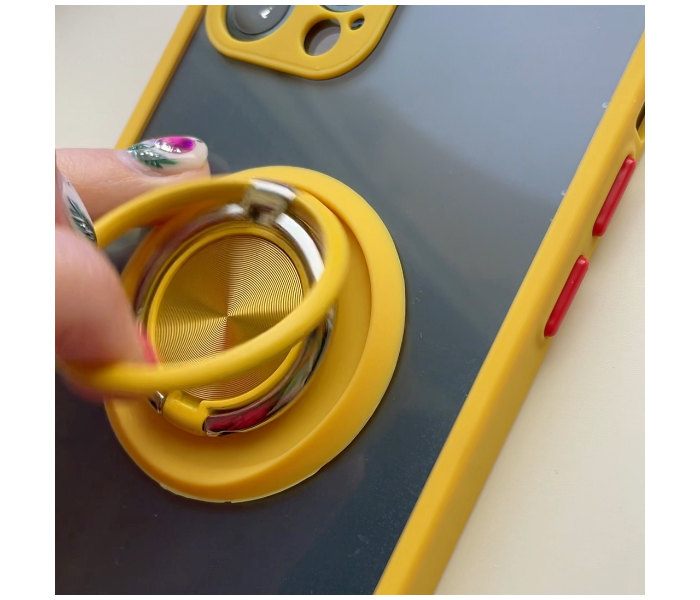 Protective Transparent Case Ring Holder For iPhone 13 - Yellow - Zoom Image 3