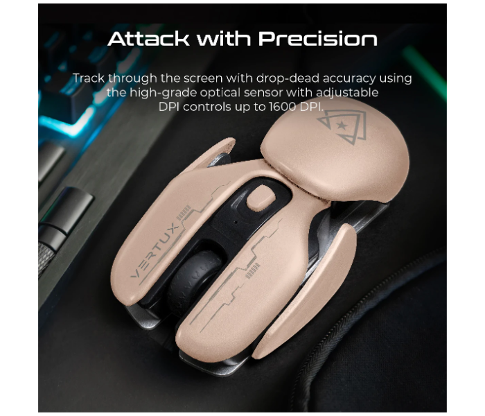 Vertux DXB000092 Glider Wireless Gaming Mouse - Pink - Zoom Image 3