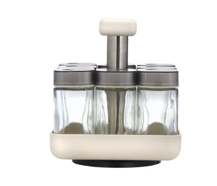 Royalford RF10520 8 Piece Spice Jar Set with Revolving Stand - Zoom Image 1