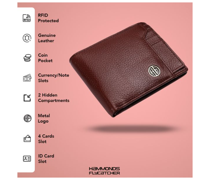 Hammonds Flycather HF577BR Genuine Leather Wallet For Men - Maroon - Zoom Image 2