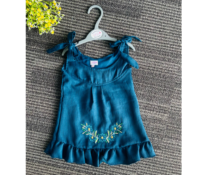 Ash Bae FR020SXL Emy Mist Blue XL Frock for Baby Girls - Blue - Zoom Image