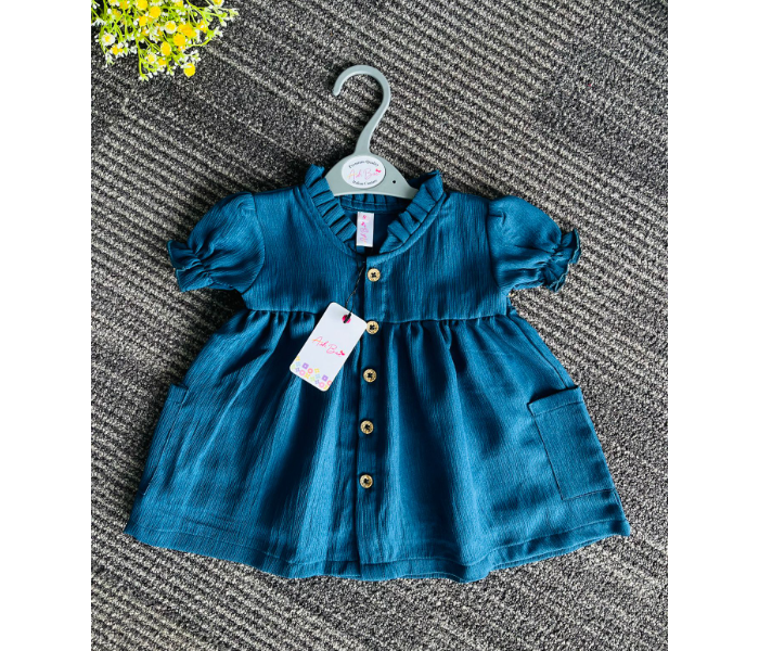 Ash Bae FR025SS Bella Mist Blue Small Frock for Babies - Blue - Zoom Image