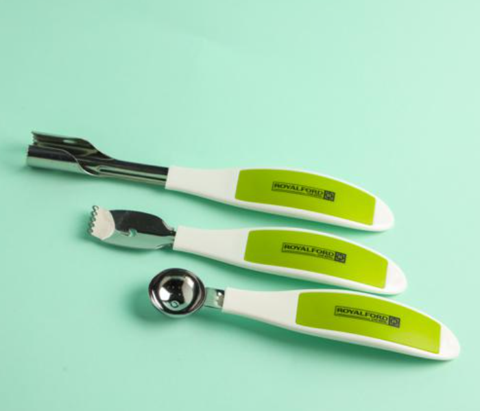 Royalford RF10776 3 Piece Kitchen Gadget Set - Green and Silver - Zoom Image 3